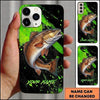 Maxcorners Neon Splash Action Custom Name Fishing Phone Case