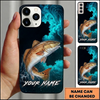 Maxcorners Vibrant Dark Ocean Design Custom Name Fishing Phone Case