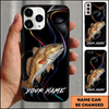 Maxcorners Neon Abstract Ribbon Custom Name Fishing Phone Case