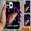 Maxcorners Neon Purple Drip Effect Custom Name Fishing Phone Case