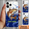 Maxcorners Fishing Phone Case Liquid Flow Texture Custom Name Phone Case
