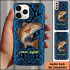 Maxcorners Fishing Phone Case Reptile Scale Texture Custom Name Phone Case
