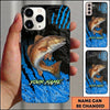 Maxcorners Fishing Phone Case Claw Mark Pattern Custom Name Phone Case