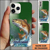 Maxcorners Fishing Phone Case Gradient Mesh Background Custom Name Phone Case