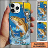 Maxcorners Fishing Phone Case Coastal Brushstroke Design Custom Name Phone Case