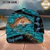 Maxcorners Aqua Lightning Splash Custom Name Fishing Cap