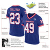 Maxcorners Custom Royal White-Red Mesh Authentic Throwback Football Jersey LM2605