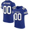 Maxcorners Custom Royal White-Black Mesh Authentic Classic Football Jersey LM2605