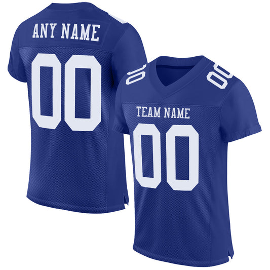 Maxcorners Custom Royal White Mesh Authentic Football Jersey LM2605