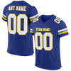 Maxcorners Custom Royal White-Yellow Mesh Authentic Football Jersey LM2605