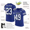Maxcorners Custom Royal White-Black Mesh Authentic Football Jersey LM2605