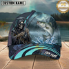 Maxcorners Grim Reaper Angler Custom Name Fishing Cap