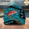 Maxcorners Aqua Lightning Splash Custom Name Fishing Cap