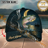 Maxcorners Moonlight Splash Design Custom Name Fishing Cap