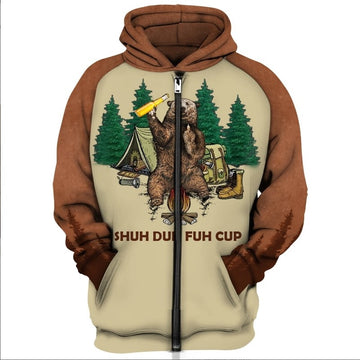 Maxcorners Shuh Duh Fuh Cup Bear Drinking Shirt All Over Print 3D