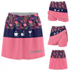 Maxcorners Customized Bowling Trouser Skirts With Shorts Underneath, Tropical Flamingo Pattern With Palm Leaves Skorts With Pockets