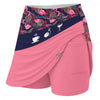 Maxcorners Customized Bowling Trouser Skirts With Shorts Underneath, Tropical Flamingo Pattern With Palm Leaves Skorts With Pockets