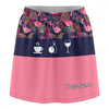 Maxcorners Customized Bowling Trouser Skirts With Shorts Underneath, Tropical Flamingo Pattern With Palm Leaves Skorts With Pockets