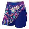 Maxcorners Customized Bowling Trouser Skirts With Shorts Underneath, Bowling Floral Butterfly Ball Skorts With Pockets