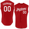 Maxcorners Custom Red White Authentic Sleeveless Baseball Jersey LM2605