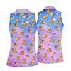 Maxcorners Funny Taco Cat Galaxy Pattern Golf Shirt, Women’s Golf Apparel, Ladies Golf Shirt LM1507