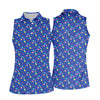 Maxcorners Memphis Pattern Hawaiian Golf Shirt, Retro Summer Women's Golf Tops, Ladies Golf Shirts LM1507