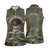 Maxcorners Grumpy Old Bastard Skull Camo Polo Shirt, Patriotic Military Polo, Golf Shirts For Women LM1507