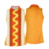 Maxcorners Hot Dog Suit Golf Shirt, Humorous Food Lover Pattern, Golf Shirt For Women LM1507