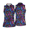 Maxcorners Vibrant Neon Liquid Marble Abstract Golf Shirt, Women’s Golf Tops, Women’s Golf Apparel LM1507