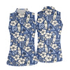 Maxcorners Blue Hawaiian Surfboard Hibiscus Golf Shirt, Women's Golf Shirt, Hawaiian Golf Shirt, Golf Polo For Women LM1507
