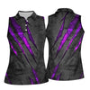 Maxcorners Purple Claw Marks Hawaiian Golf Shirt, Scratch Print Women's Golf Tops, Ladies Golf Shirts LM1507
