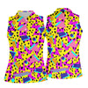 Maxcorners Retro 80s Neon Geometric Shapes Yellow Golf Shirt, Ladies Golf Tops, Golf Polo For Women, Women’s Golf Apparel LM1507