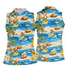 Maxcorners Funny Duck Hawaiian Golf Shirt, Summer Ocean Women's Golf Tops, Ladies Golf Shirts LM1507