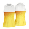 Maxcorners Cold Beer Print Golf Top, Beer Glass Pattern Design, Golf Shirts For Women LM1507