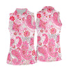 Maxcorners Pink Paisley Floral Pattern Golf Shirt, Golf Tops For Women, Hawaiian Golf Shirt, Women’s Golf Apparel LM1507