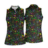 Maxcorners Black Neon Paint Splatter Golf Shirt, Women's Golf Tops, Performance Golf Shirt LM1507
