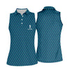 Maxcorners Three Leaf Clover Seamless Pattern St Patrick's Day Golf Shirt, Women's Golf Tops, Ladies Golf Polos