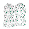Maxcorners Stick Figure Golf Pose St Patrick's Day Shamrock White Golf Shirt, Women's Golf Tops, Ladies Golf Polos