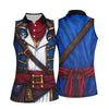 Maxcorners Caribbean Pirate Golf Shirt, Classic Buccaneer Captain Uniform, Golf Shirt For Women LM1507