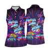 Maxcorners 80s Retro Party Golf Shirt, Neon Synthwave Sunset Pattern, Golf Shirt For Women LM1507