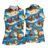 Maxcorners Cool Rooster Beach Vacation Hawaiian Golf Shirt, Golf Polo For Women, Printed Golf Shirt LM1507