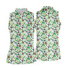 Maxcorners Leopard Pattern St Patrick's Day Shamrock Golf Shirt, Fun Women's Golf Shirts, Women's Golf Tops