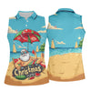 Maxcorners Christmas In July Santa Beach Christmas Golf Shirt, Women's Golf Tops, Hawaiian Golf Shirt, Printed Golf Shirt LM1507