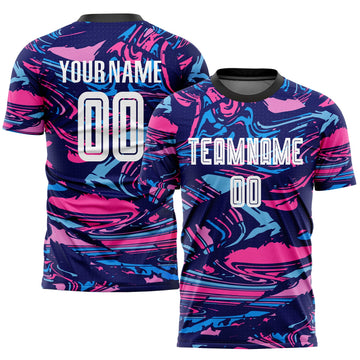 Maxcorners Custom Figure White-Pink Sublimation Soccer Uniform Jersey LM2605