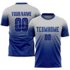 Maxcorners Custom Gray Royal Sublimation Fade Fashion Soccer Uniform Jersey LM2605