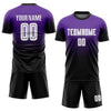 Maxcorners Custom Purple White-Black Sublimation Fade Fashion Soccer Uniform Jersey LM2605