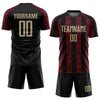 Maxcorners Custom Black Vegas Gold-Red Sublimation Soccer Uniform Jersey LM2605
