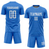 Maxcorners Custom Light Blue White Sublimation Soccer Uniform Jersey LM2605