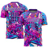 Maxcorners Custom Graffiti Pattern Purple-White Sublimation Soccer Uniform Jersey LM2605