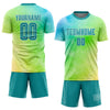 Maxcorners Custom Tie Dye Teal-White Sublimation Soccer Uniform Jersey LM2605